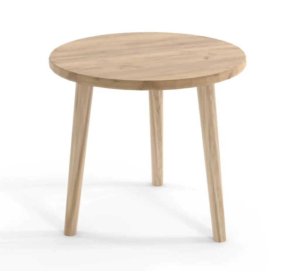 Stolik LEBEL 60x60 dąb craft złoty na drewnianych nogach | MIRAT. w stylu SKANDYNAWSKI kolekcja LEBEL