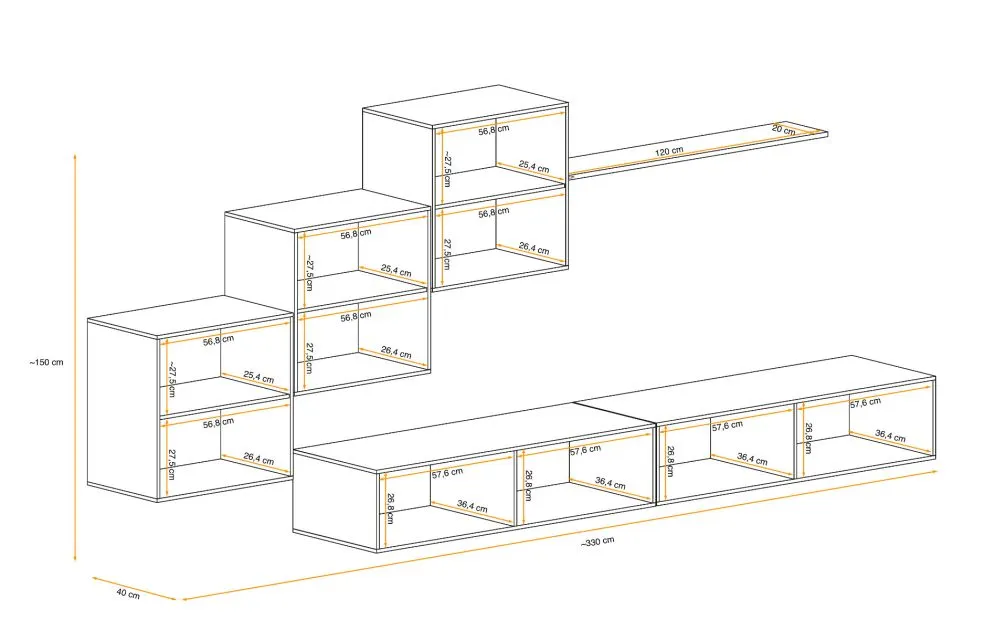 Meblościanka SWITCH LAMEL X dąb wotan/czarna w loftowym stylu I sklep meblowy MIRAT. styl RYFLOWANY