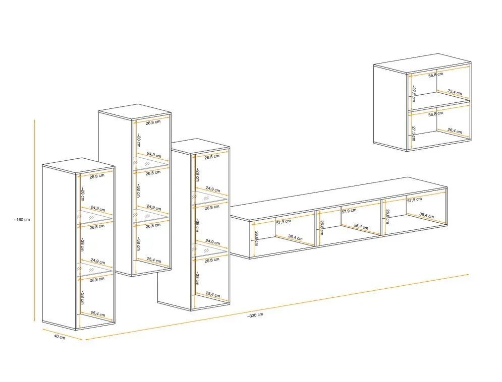 Meblościanka SWITCH LAMEL XIII biała/dąb wotan z oświetleniem LED I sklep meblowy MIRAT. styl RYFLOWANY