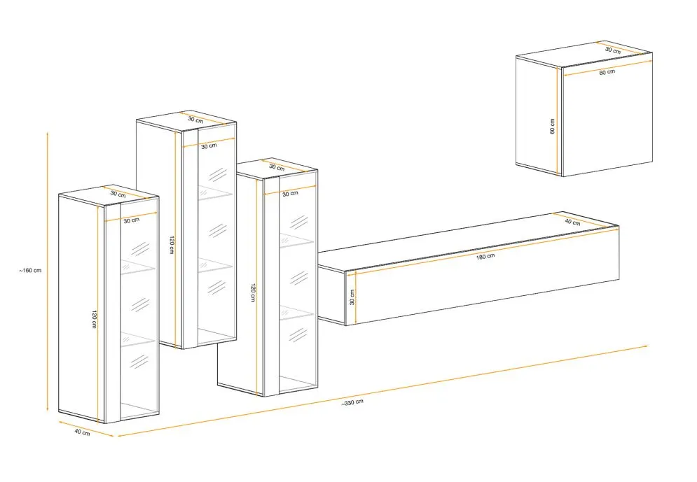 Meblościanka SWITCH LAMEL XIII dąb wotan z ryflowanymi frontami I sklep meblowy MIRAT. styl RYFLOWANY