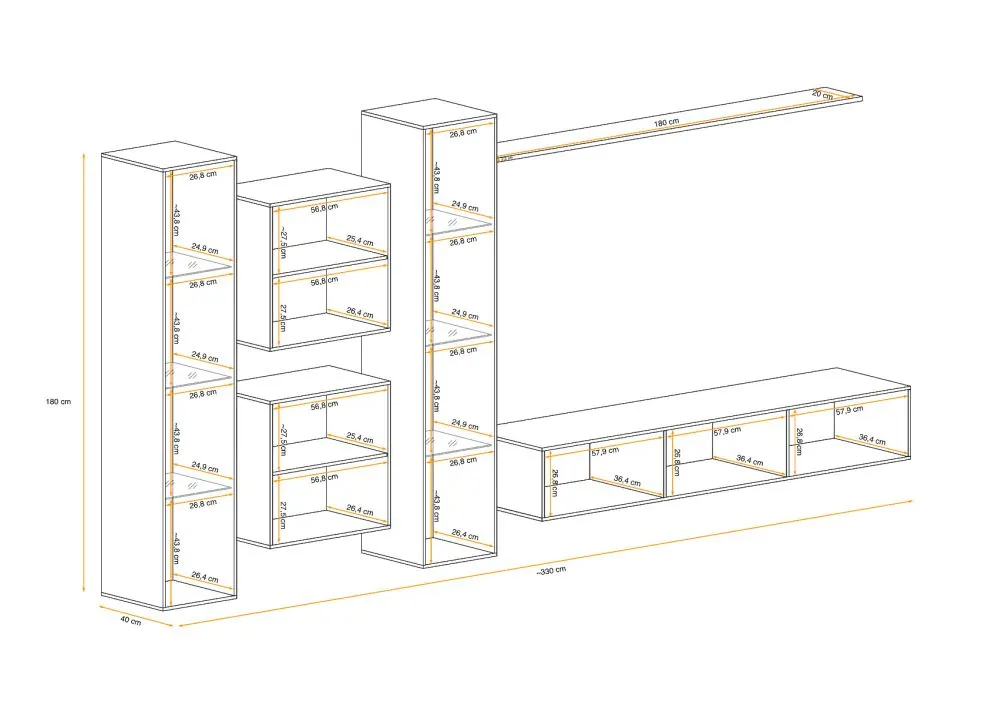 Meblościanka SWITCH LAMEL XVI dąb wotan ryflowane fronty I sklep meblowy MIRAT. styl RYFLOWANY