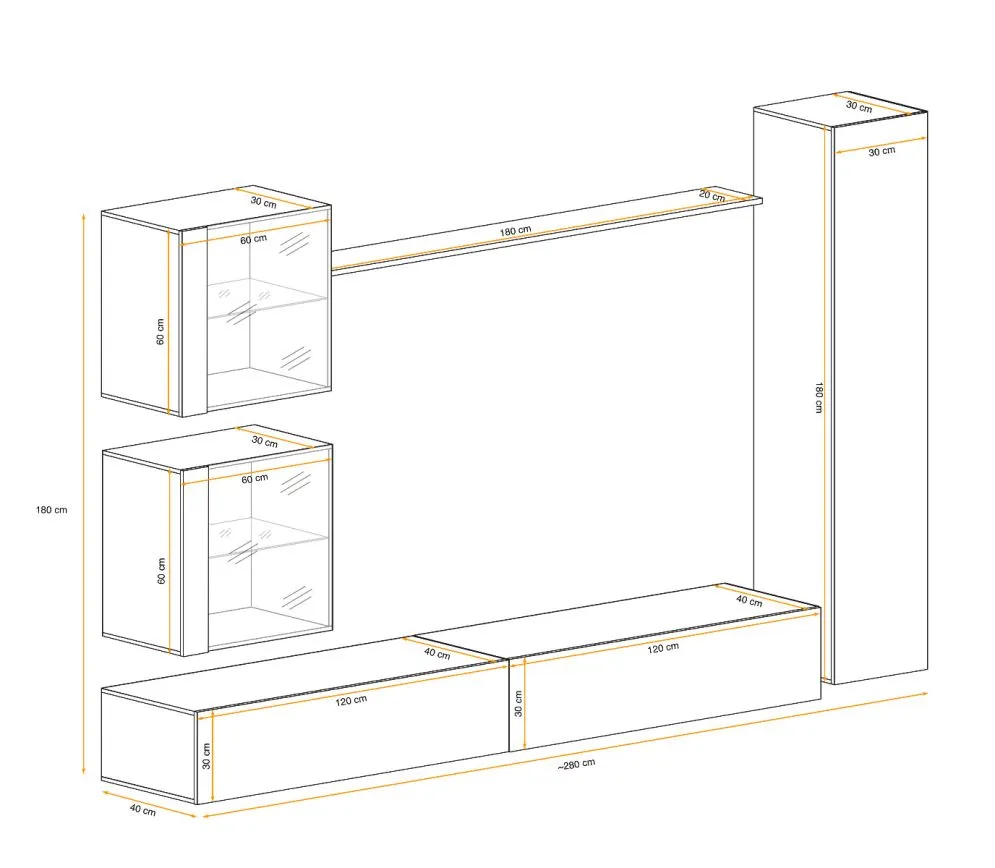 Meblościanka SWITCH LAMEL XVIII dąb wotan ryflowane fronty I sklep meblowy MIRAT. styl RYFLOWANY