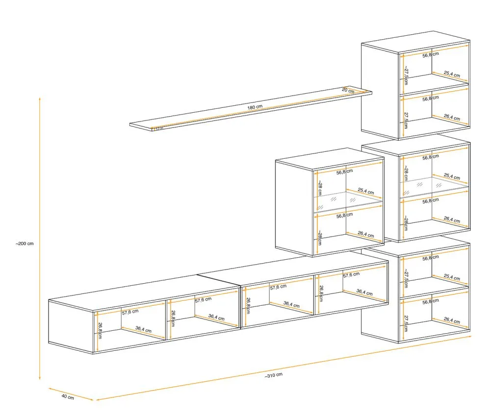 Meblościanka SWITCH LAMEL XIX dąb wotan ryflowane fronty I sklep meblowy MIRAT. styl RYFLOWANY