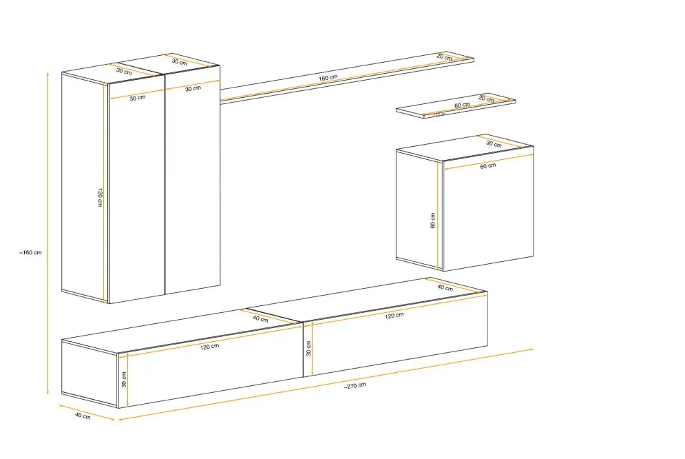 Meblościanka SWITCH II w stylu nowoczesnym do salonu | MIRAT. kolekcja SWITCH