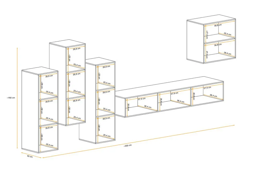 Meblościanka SWITCH LAMEL III szara/dąb wotan ryflowane fronty I sklep meblowy MIRAT. styl RYFLOWANY