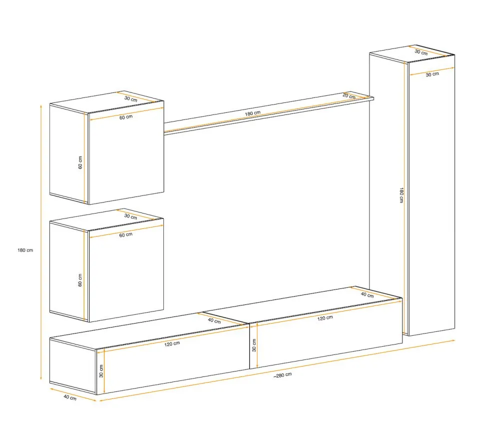 Meblościanka SWITCH LAMEL VIII biała/dąb wotan I sklep meblowy MIRAT. styl RYFLOWANY