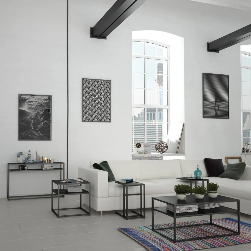 Ława SYMPHONY D 45x30 czarna do salonu | MIRAT. w stylu LOFT kolekcja