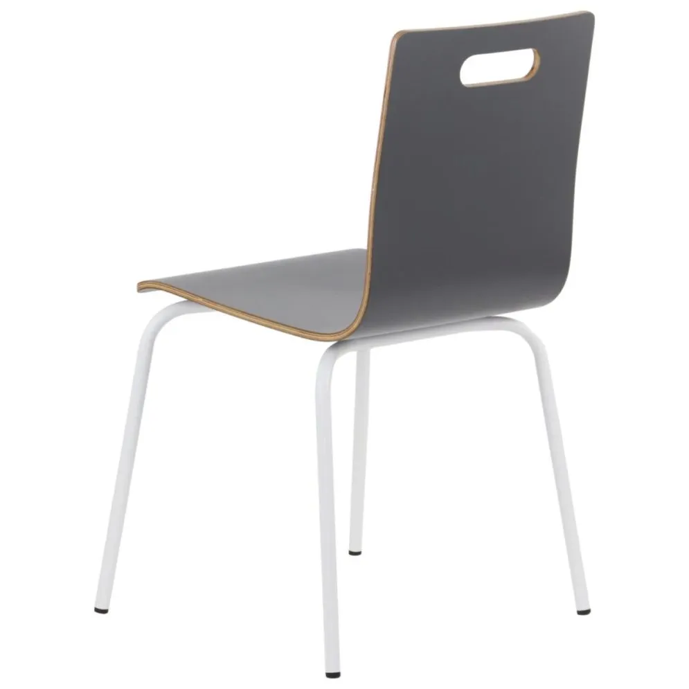 Krzesło ze sklejki laminowanej WERDI A szare/białe do kawiarni I sklep meblowy MIRAT.