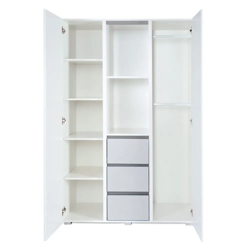 Szafa DALIA biała/szara dwudrzwiowa z szufladami I sklep meblowy MIRAT. styl SKANDYNAWSKI kolekcja DALIA