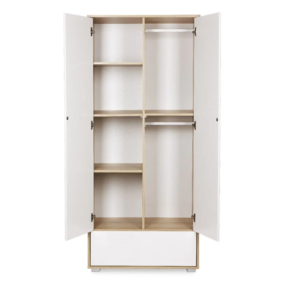 Szafa IDA biała/buk dwudrzwiowa dla dzieci I sklep meblowy MIRAT.  kolekcja IDA