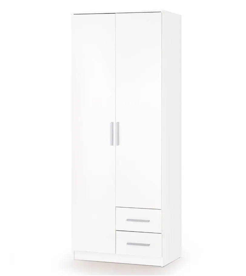 Szafa dwudrzwiowa LIMA S-2 80cm biały połysk z szufladami I sklep meblowy MIRAT. styl SKANDYNAWSKI kolekcja LIMA