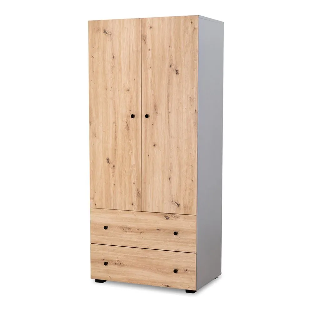 Szafa PAULINE grafitowa/dąb z dwoma szufladami I sklep meblowy MIRAT. kolekcja PAULINE