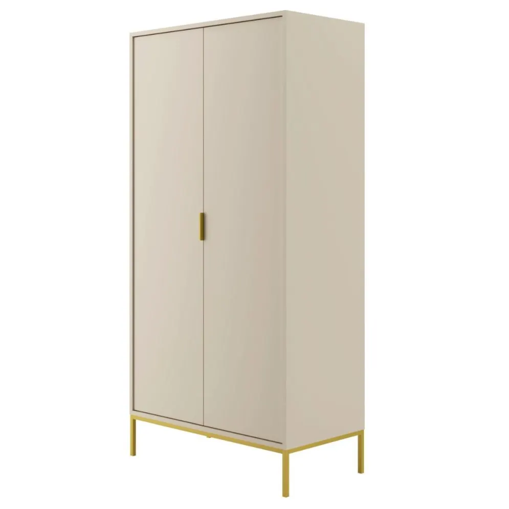 Szafa AUSTIN kaszmir/złota z drążkiem na wieszaki i półką I sklep meblowy MIRAT. styl GLAMOUR