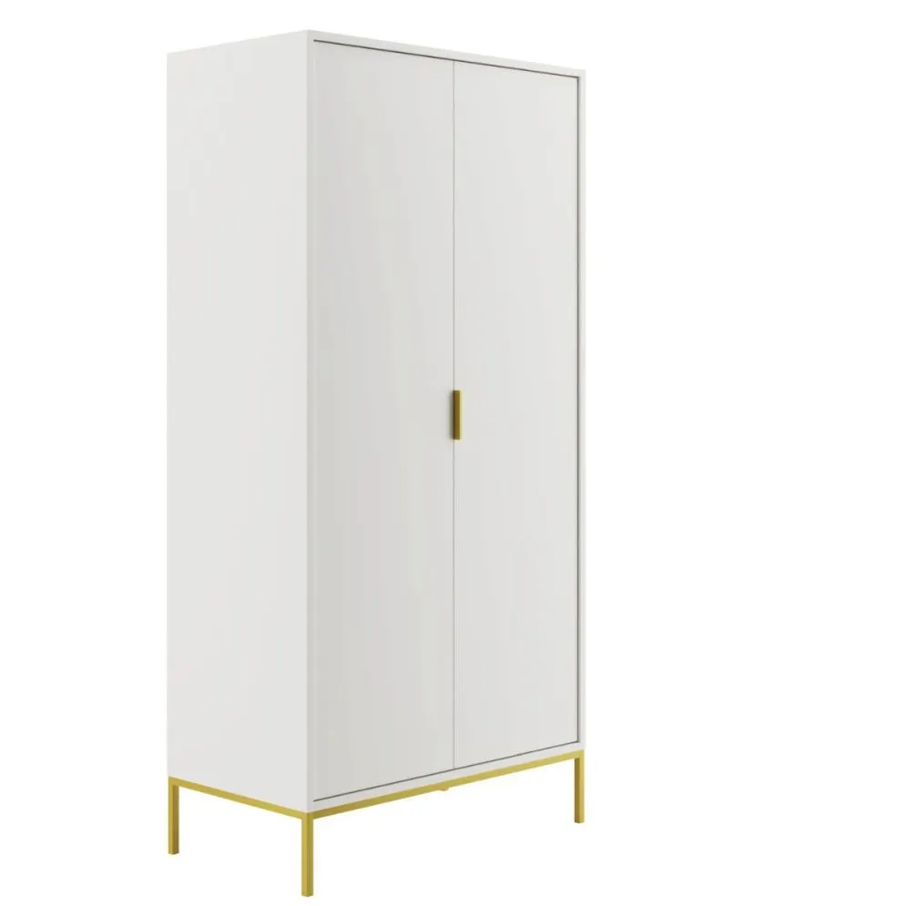 Szafa AUSTIN biała/złota dwudrzwiowa w stylu glamour I sklep meblowy MIRAT. styl GLAMOUR