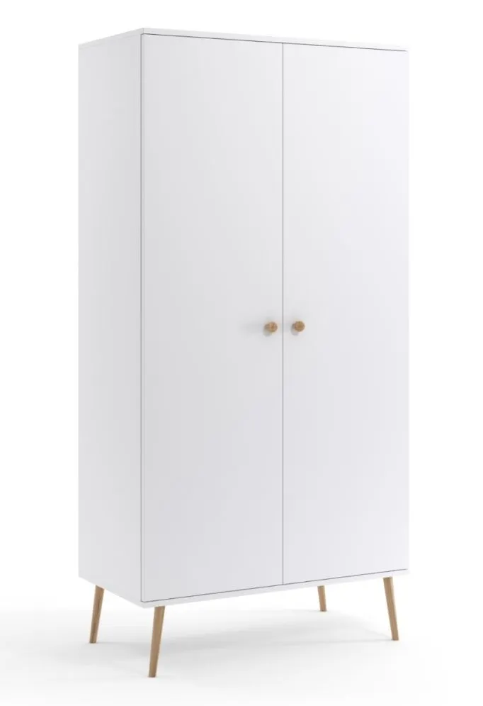 Szafa LEBEL 100 biała mat w stylu skandynawskim | MIRAT. w stylu SKANDYNAWSKI kolekcja LEBEL