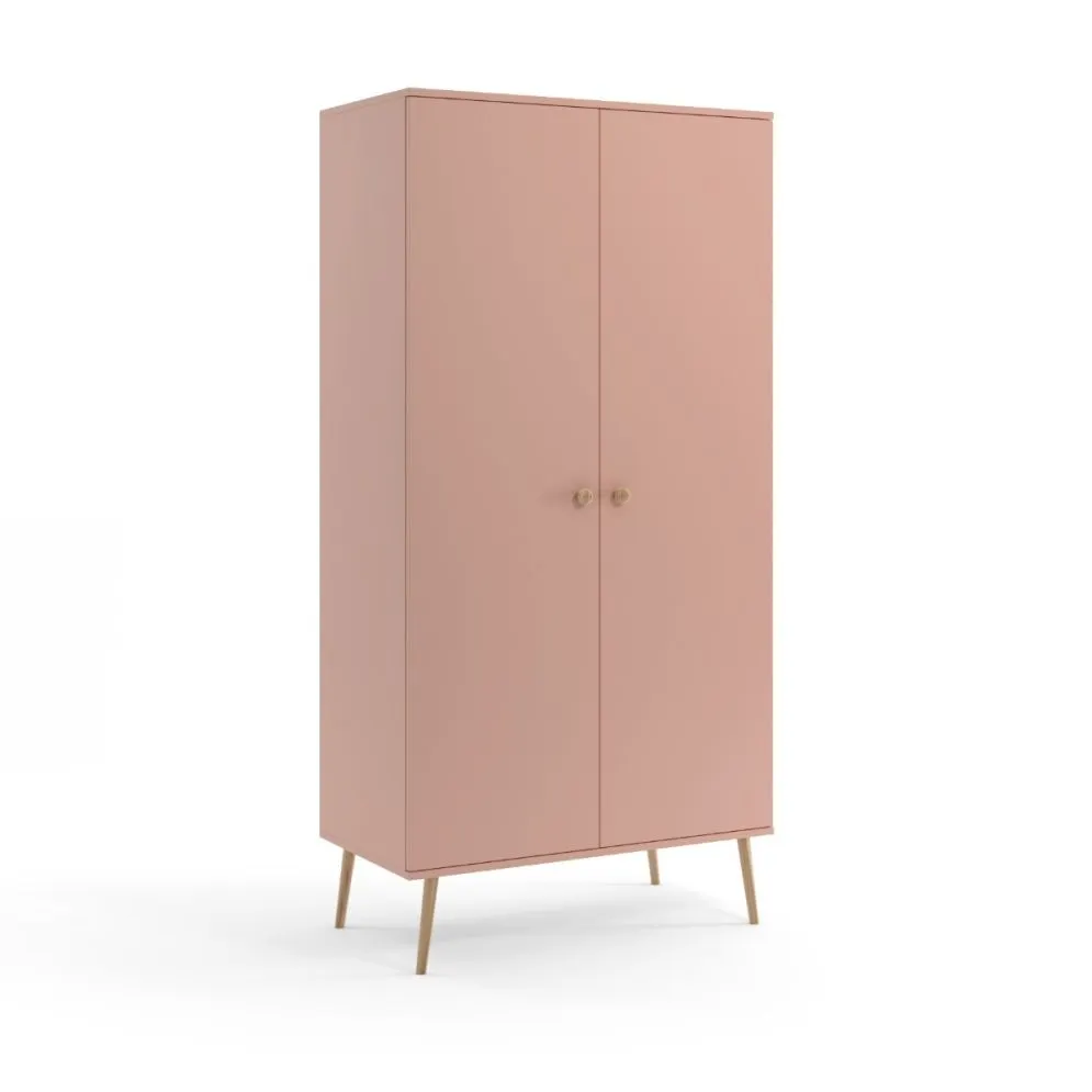 Szafa LEBEL z drążkiem 100cm różowa w stylu skandynawskim | MIRAT. styl SKANDYNAWSKI kolekcja LEBEL