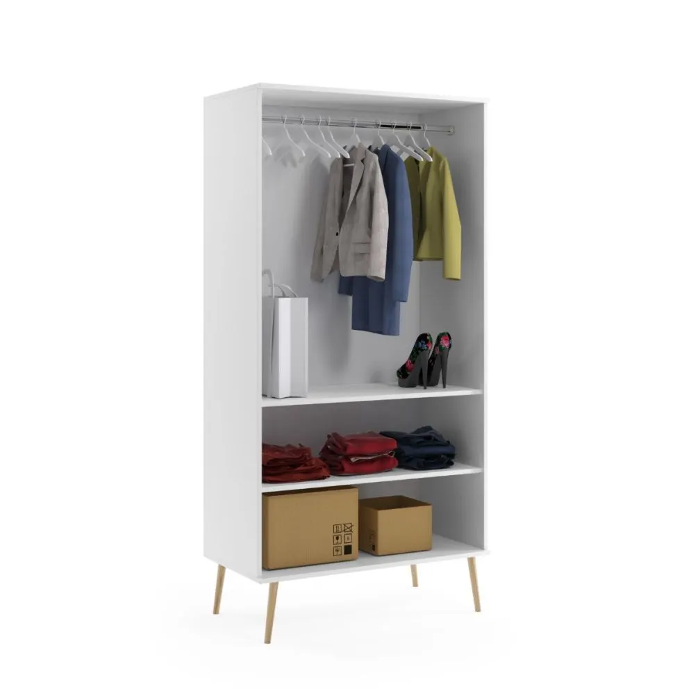 Szafa LEBEL z drążkiem 100cm biała mat w stylu skandynawskim | MIRAT. styl SKANDYNAWSKI kolekcja LEBEL