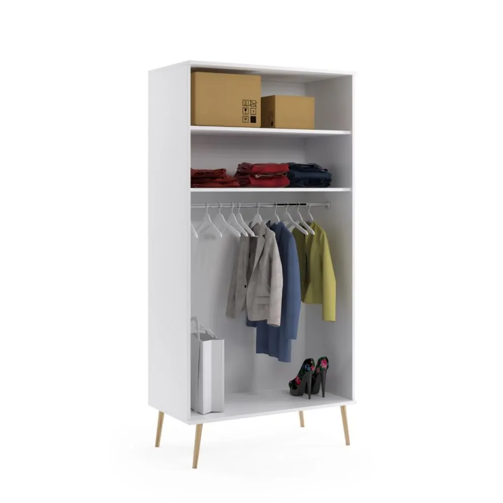 Szafa LEBEL z drążkiem 100cm biała mat w stylu skandynawskim | MIRAT. styl SKANDYNAWSKI kolekcja LEBEL