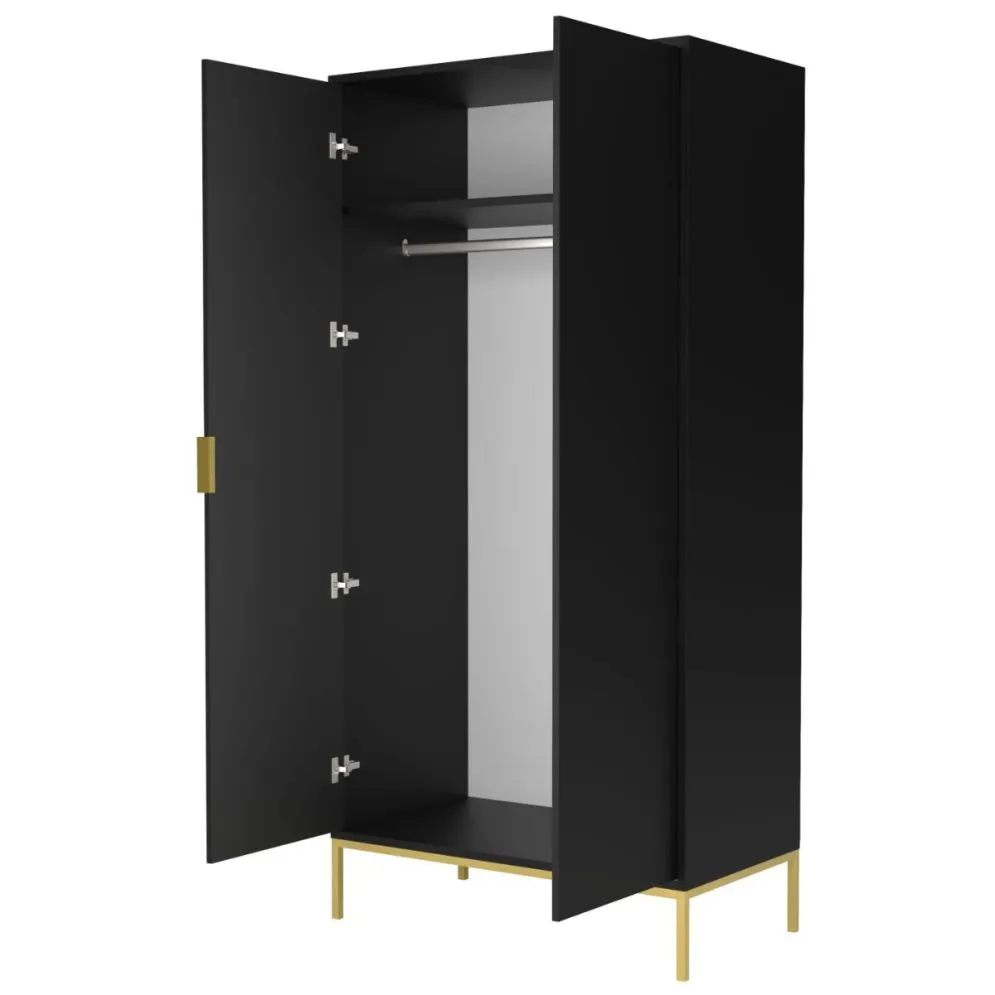 Szafa AUSTIN czarna/złota do sypialni i salonu I sklep meblowy MIRAT. styl GLAMOUR