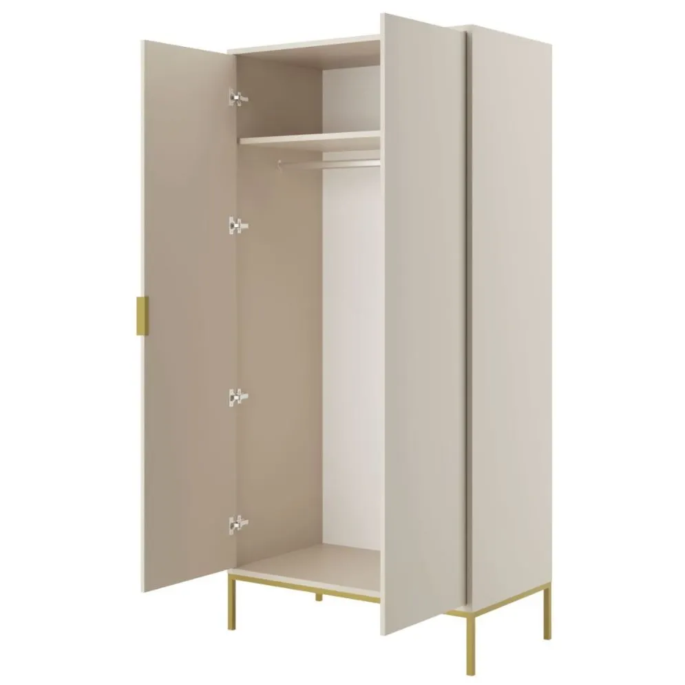 Szafa AUSTIN kaszmir/złota z drążkiem na wieszaki i półką I sklep meblowy MIRAT. styl GLAMOUR