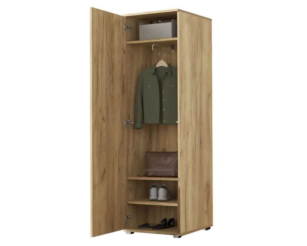 Garderoba z siedziskiem SINGAPUR 104 dąb craft/granatowy I sklep meblowy MIRAT. styl LOFT, SKANDYNAWSKI