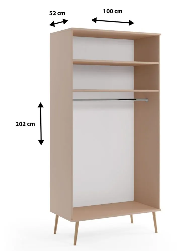 Szafa LEBEL 100 biała mat w stylu skandynawskim | MIRAT. w stylu SKANDYNAWSKI kolekcja LEBEL