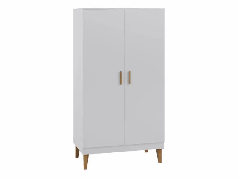 Szafa KUBI biała dwudrzwiowa dziecięca | MIRAT. w stylu SKANDYNAWSKI kolekcja KUBI