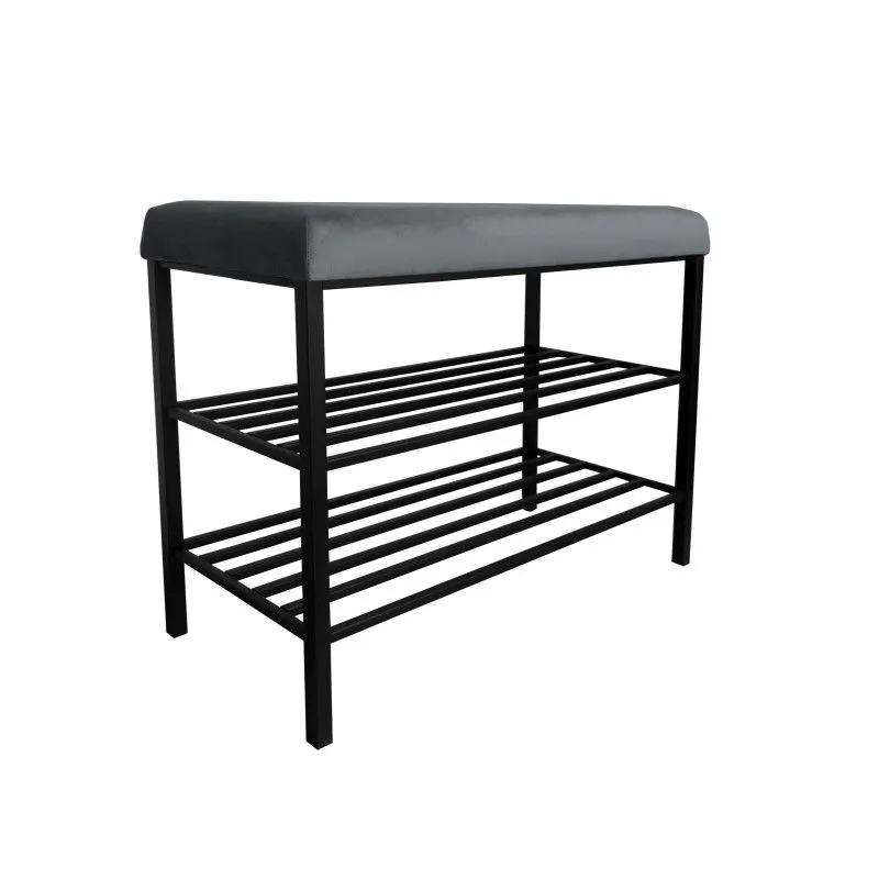 Stojak na buty z siedziskiem GAJA BL14 czarny/szary metalowy I sklep meblowy MIRAT. styl LOFT