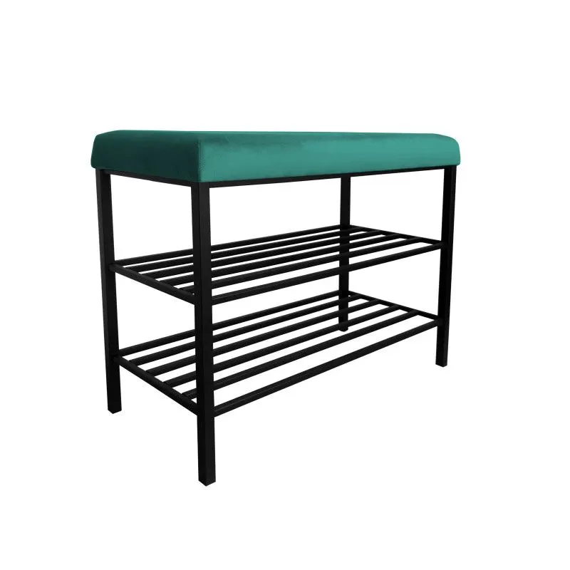 Stojak na buty z siedziskiem GAJA MG20 czarny/turkusowy metalowy I sklep meblowy MIRAT. styl LOFT