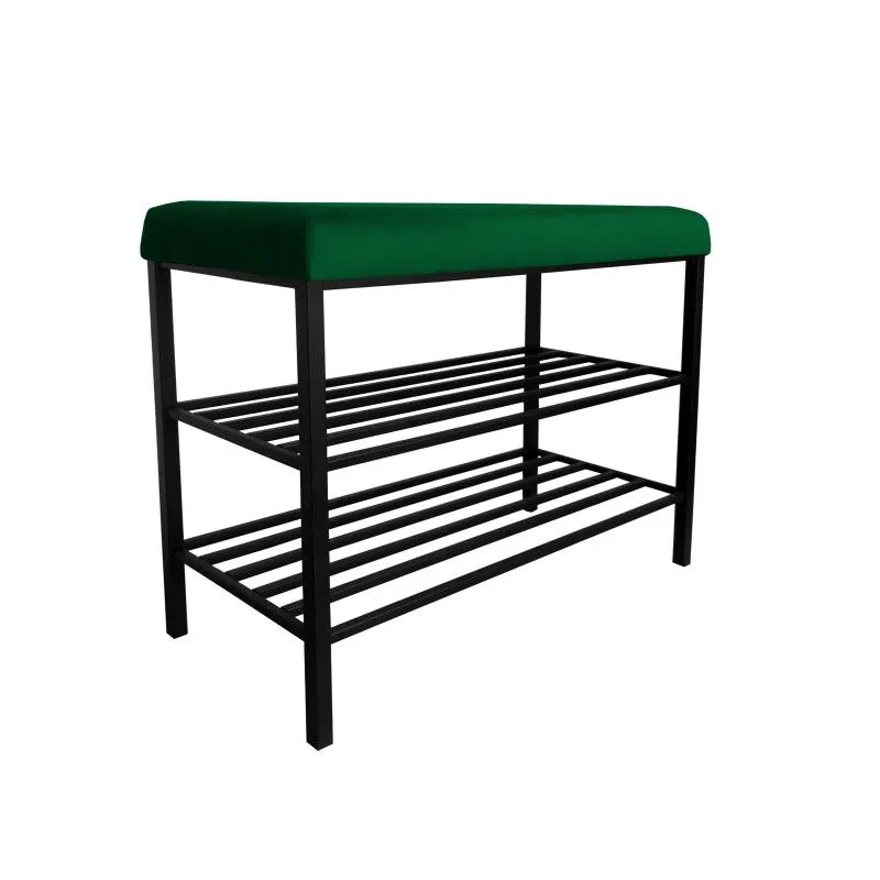 Stojak na buty z siedziskiem GAJA MG25 czarny/zielony metalowy I sklep meblowy MIRAT. styl LOFT