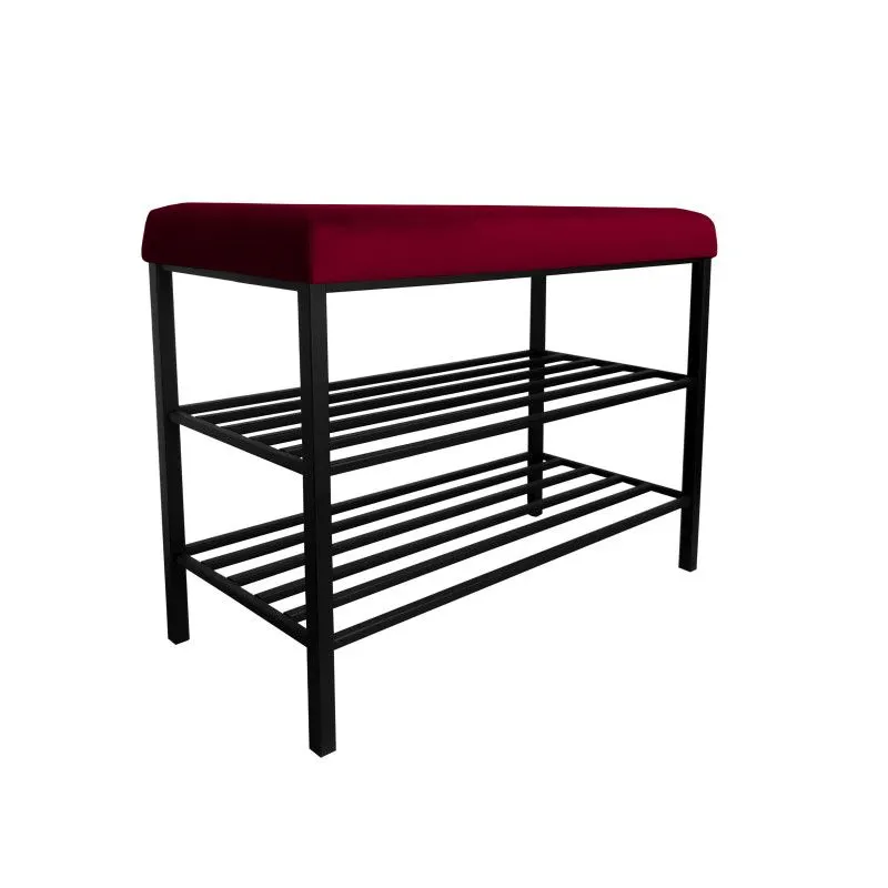 Stojak na buty z siedziskiem GAJA MG31 czarny/bordowy metalowy I sklep meblowy MIRAT. styl LOFT