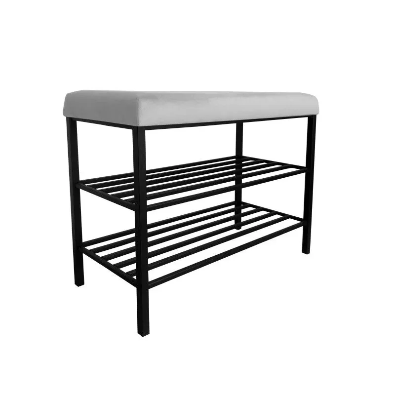 Stojak na buty z siedziskiem GAJA MG39 czarny/jasnoszary metalowy I sklep meblowy MIRAT. styl LOFT