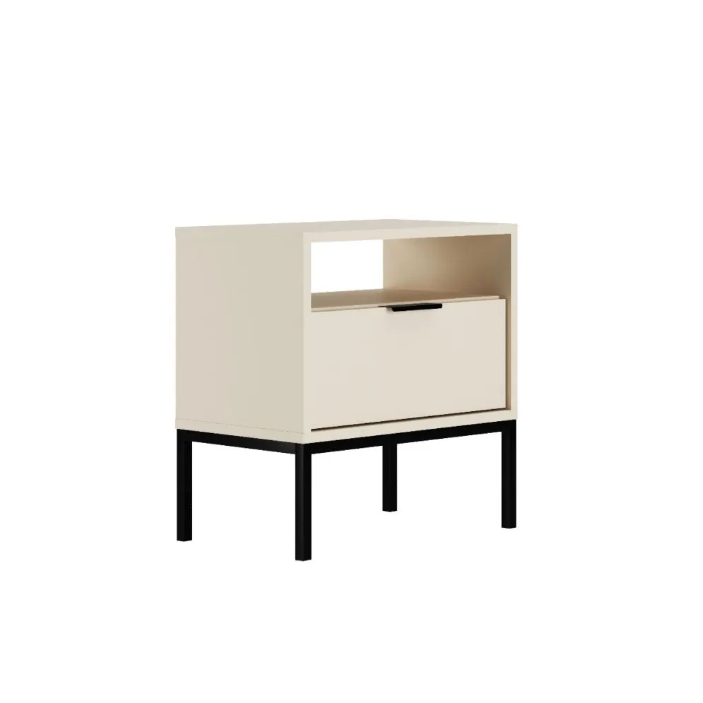 Szafka nocna AUSTIN kaszmir/czarna polskiej produkcji I sklep meblowy MIRAT. styl GLAMOUR