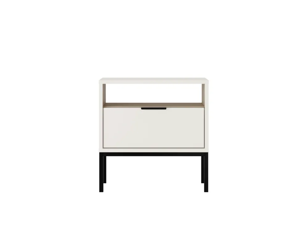 Szafka nocna do sypialni AUSTIN biała/czarna I sklep meblowy MIRAT. styl GLAMOUR kolekcja AUSTIN