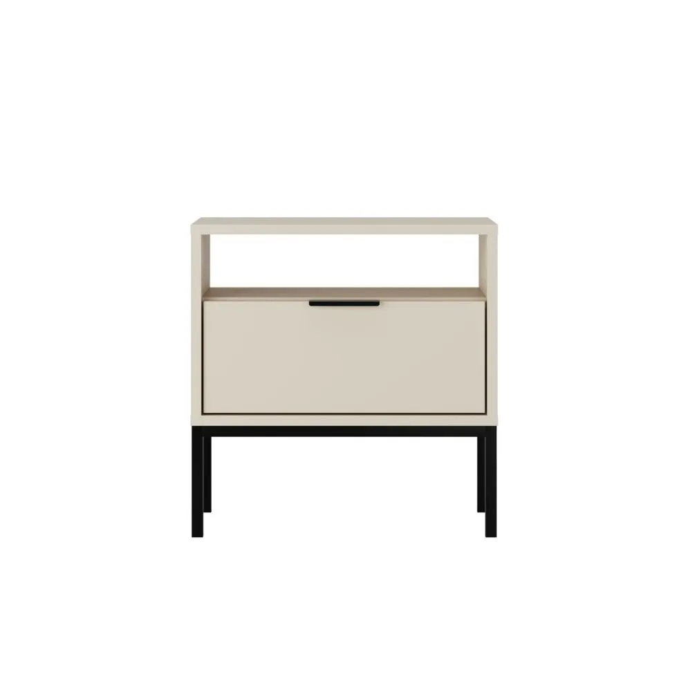 Szafka nocna AUSTIN kaszmir/czarna polskiej produkcji I sklep meblowy MIRAT. styl GLAMOUR