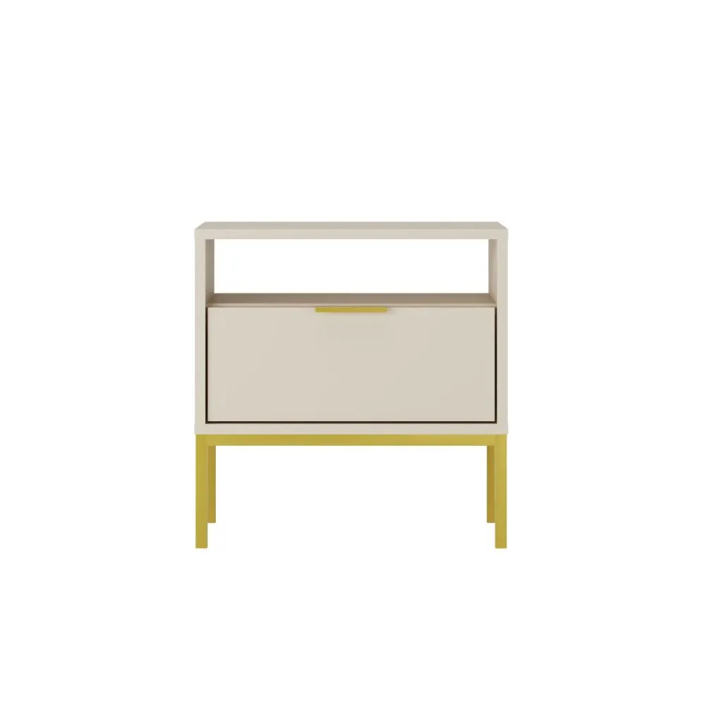 Szafka nocna AUSTIN kaszmir/złota na metalowych nogach I sklep meblowy MIRAT. styl GLAMOUR