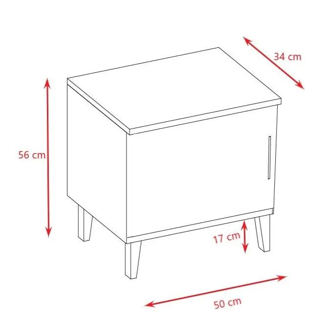 Szafka nocna KUBI szara dla dziecka | MIRAT. styl SKANDYNAWSKI kolekcja KUBI