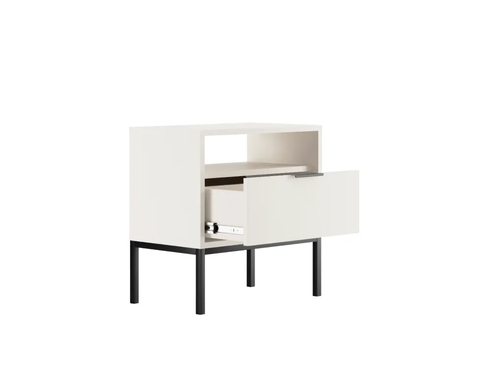 Szafka nocna do sypialni AUSTIN biała/czarna I sklep meblowy MIRAT. styl GLAMOUR kolekcja AUSTIN