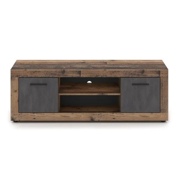 Szafka RTV LUNA 2D 140cm ciemny dąb old style/grafit matera | sklep MIRAT styl LOFT, SKANDYNAWSKI kolekcja WM-LUNA