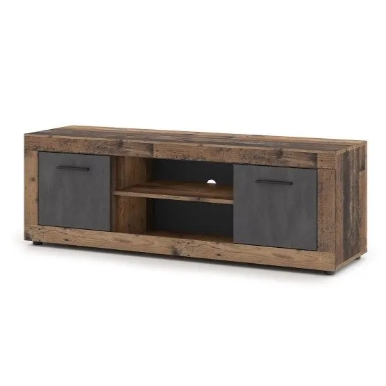 Szafka RTV LUNA 2D 140cm ciemny dąb old style/grafit matera | sklep MIRAT styl LOFT, SKANDYNAWSKI kolekcja WM-LUNA