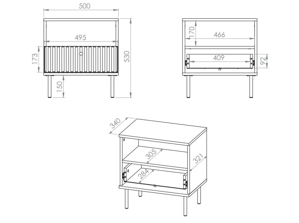 Szafka nocna ELLEN kaszmir z półką do sypialni I sklep meblowy MIRAT. styl GLAMOUR, RYFLOWANY kolekcja ELLEN