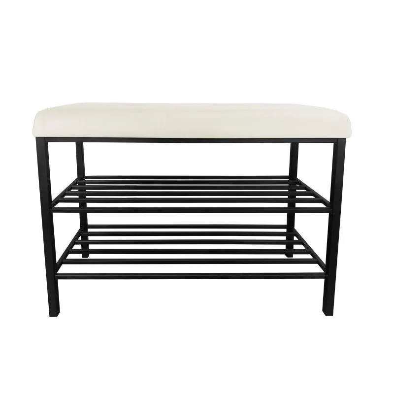 Stojak na buty z siedziskiem GAJA MG50 czarny/kremowy metalowy I sklep meblowy MIRAT. styl LOFT