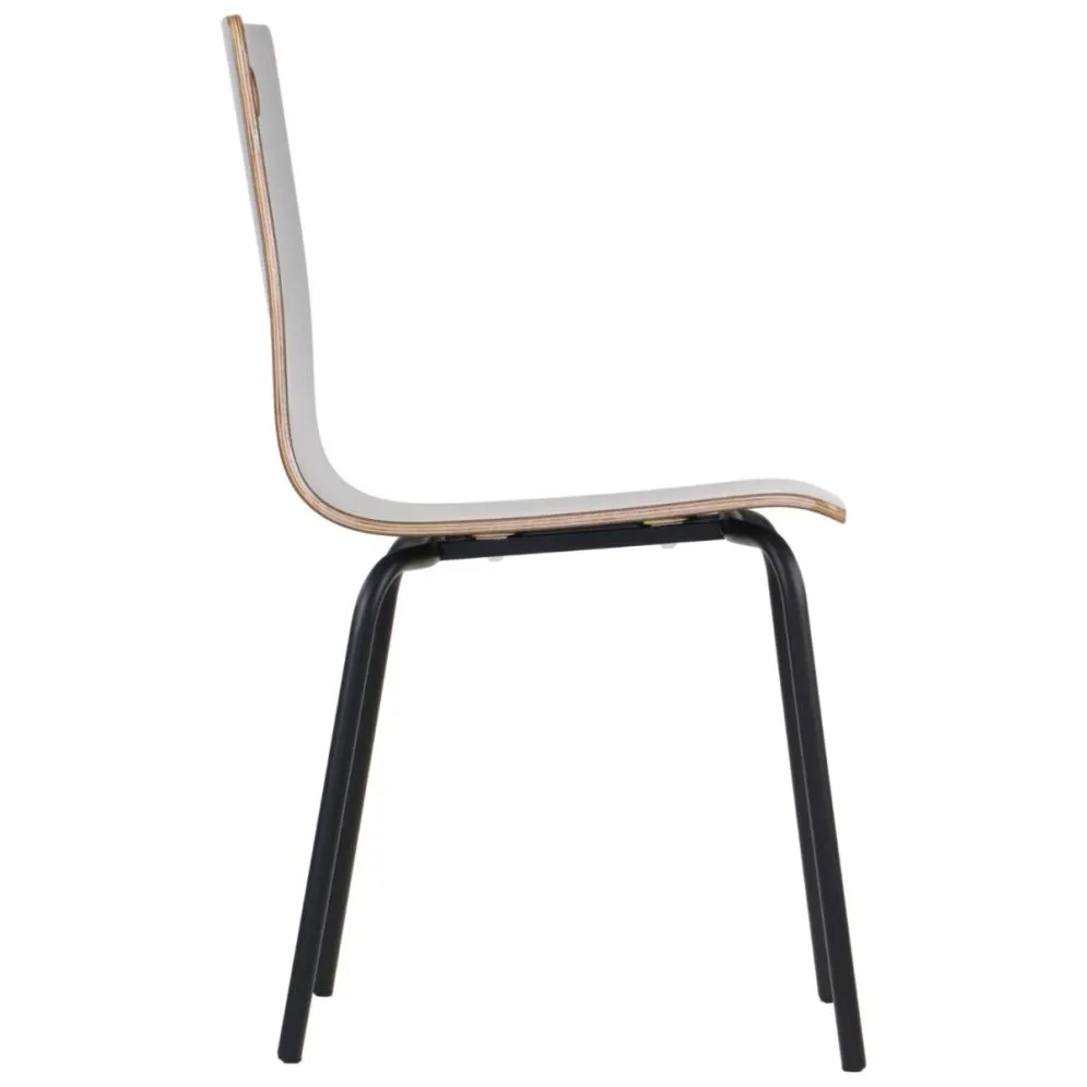 Krzesło ze sklejki laminowanej WERDI A szare/czarne na metalowych nogach I sklep meblowy MIRAT.