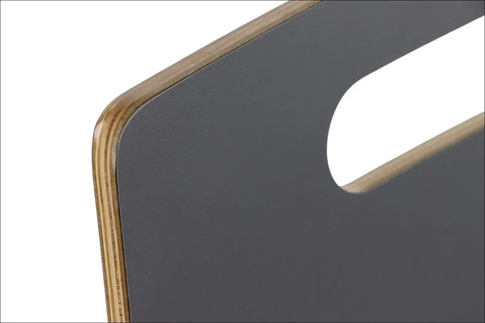 Krzesło ze sklejki laminowanej WERDI A szare/czarne na metalowych nogach I sklep meblowy MIRAT.