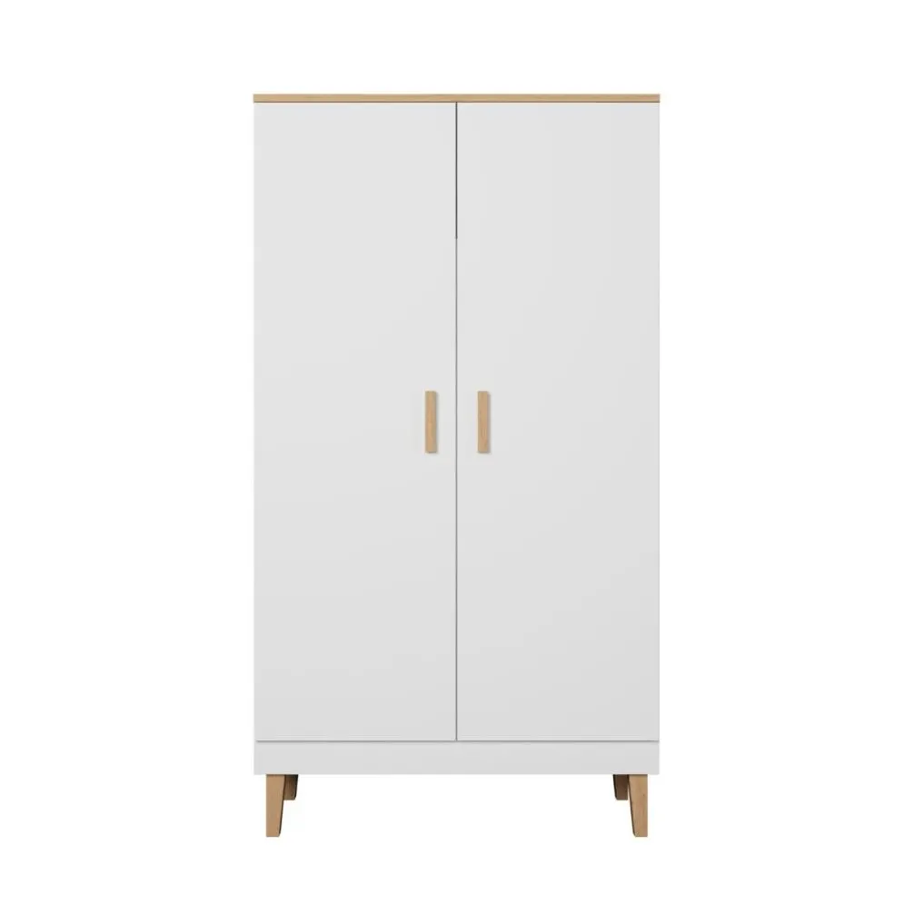 Szafa DENVER biała/hikora dwudrzwiowa do sypialni I sklep meblowy MIRAT. styl SKANDYNAWSKI kolekcja DENVER