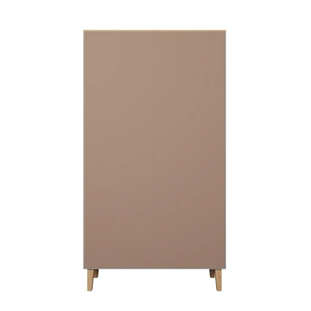 Szafa DENVER szara/hikora z półkami i drążkiem I sklep meblowy MIRAT. styl SKANDYNAWSKI kolekcja DENVER