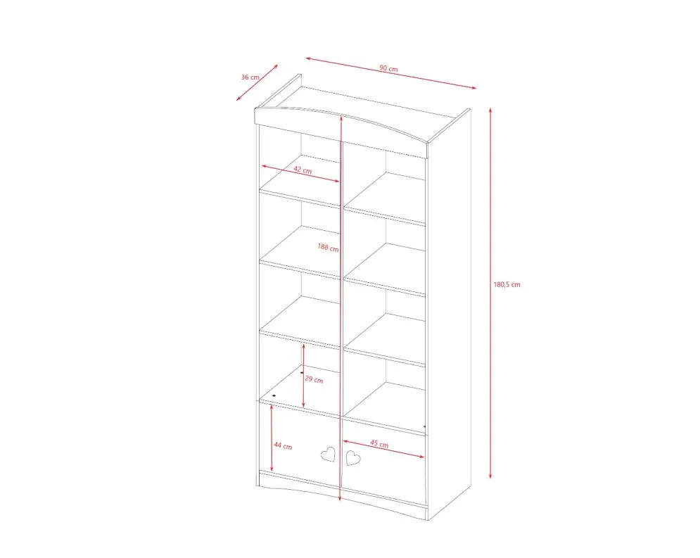 Regał JULIA biały na zabawki z szafką | MIRAT.  kolekcja JULIA