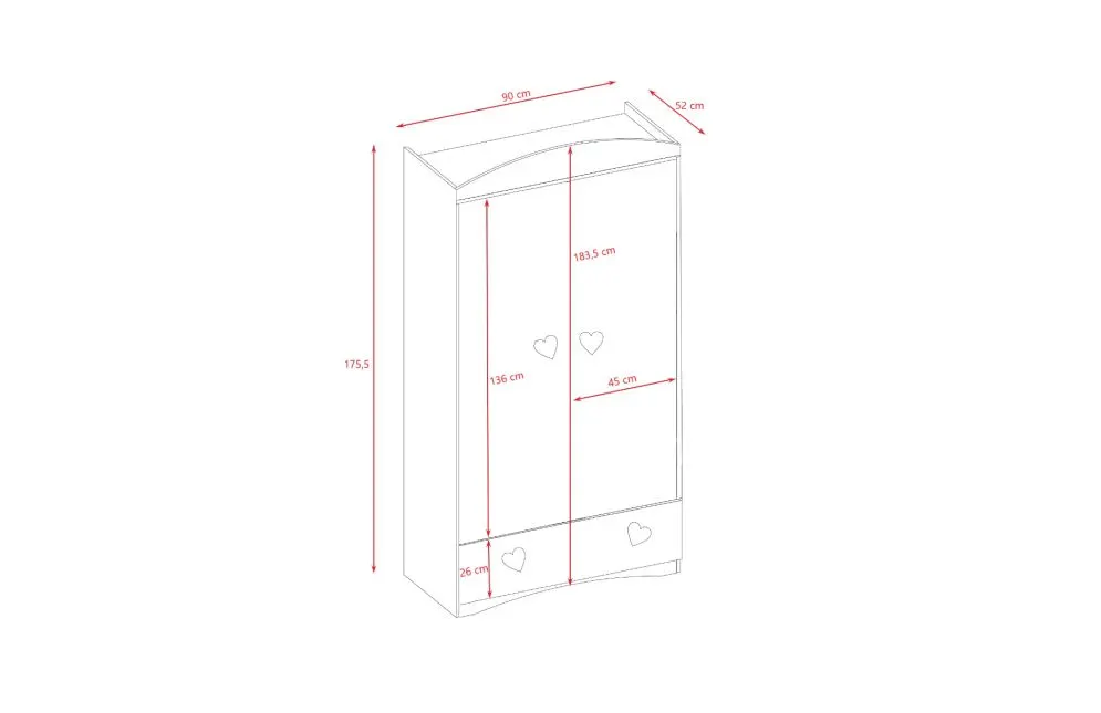 Szafa dziecięca JULIA z szufladami | MIRAT. kolekcja JULIA