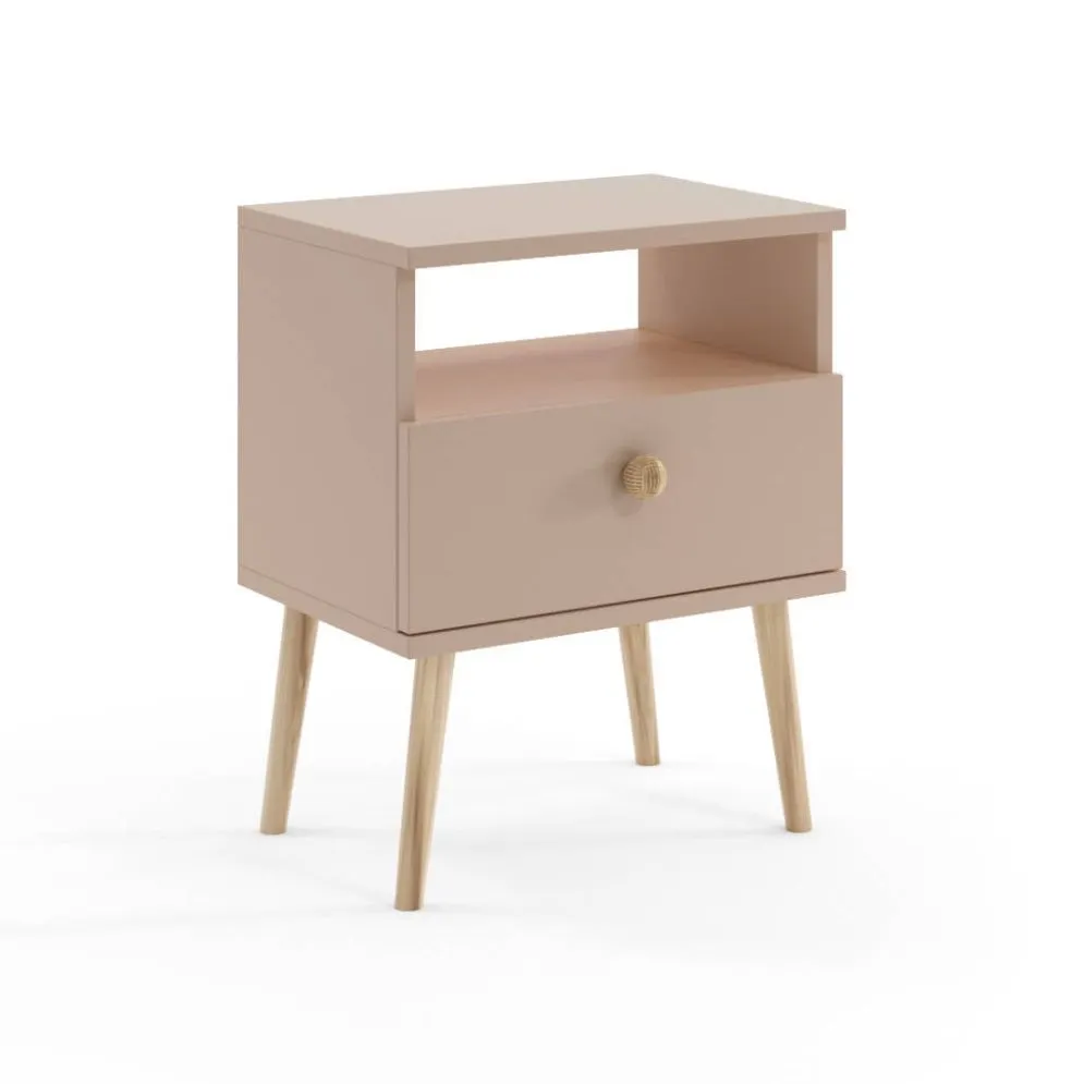 Stolik nocny LEBEL macchiato na wysokich nózkach I sklep meblowy MIRAT. styl SKANDYNAWSKI