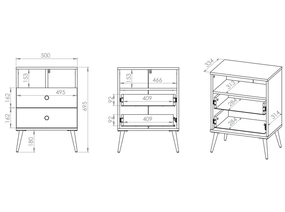 Szafka nocna GRIN 2S zielona z półką polskiej produkcji I sklep meblowy MIRAT. styl GLAMOUR kolekcja GRIN